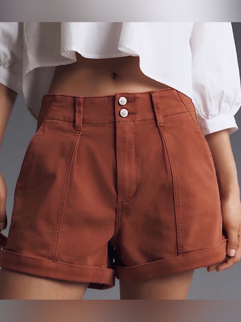 Paige High-Rise Rust Women’s Shorts